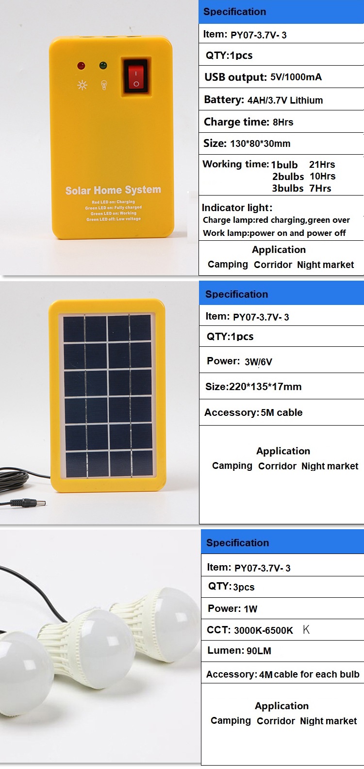 Solar bulb lighting system — product information 6