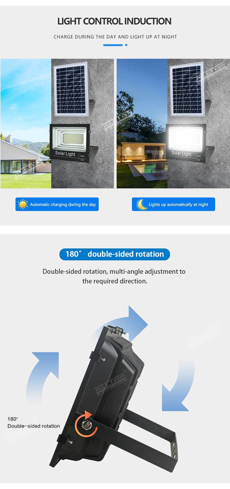 Solar garden floodlight — product information 14