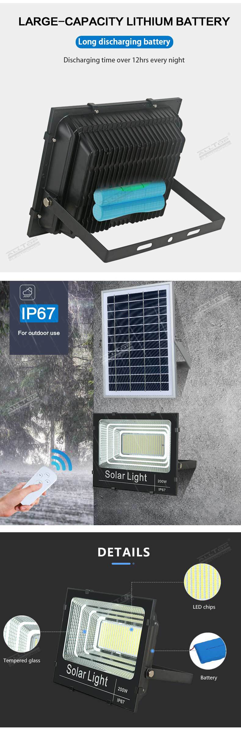 Solar garden floodlight — product information 13