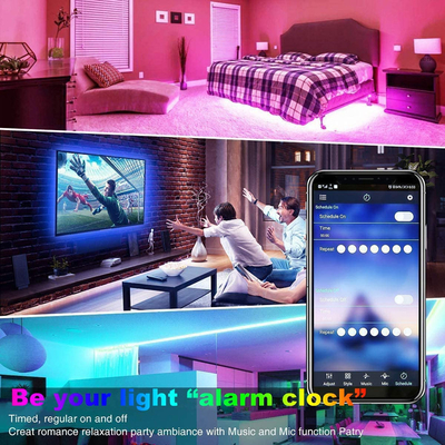 85-265V 2600lm/10m 5100lm/20m 10000lm Smart Wifi Remote Control Flexible Rgb Led Strip