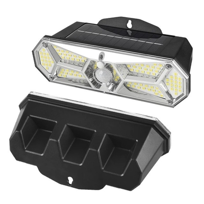 6000K Daylight Alert Outdoor Solar Led Wall Light with Waterproof PIR and Light Sensor