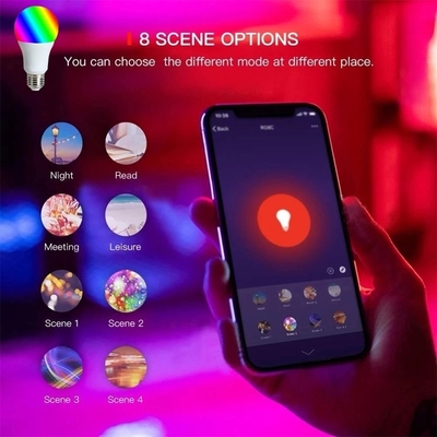 Remote Control RGBW Smart Bulb with Wifi Connectivity and Aluminum Lamp Body Material