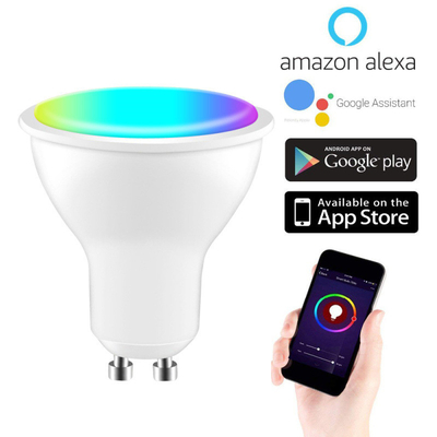 25000 Hours Lifespan Dimmable and Tunable White RGB Color Changing WiFi GU10 Smart Bulb