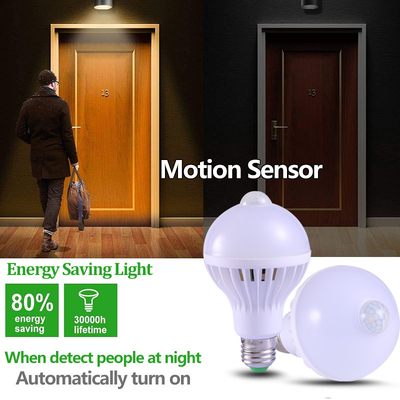 Motion Sensor Lamp High Lumen Induction Bulb 3000k 4000k 6000k White 5w 7w 9w 12w for Home
