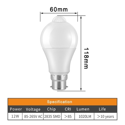 Manufacturers 8w10w Microwave Radar Sensor LED Bulb Light for Indoor Motion Detection