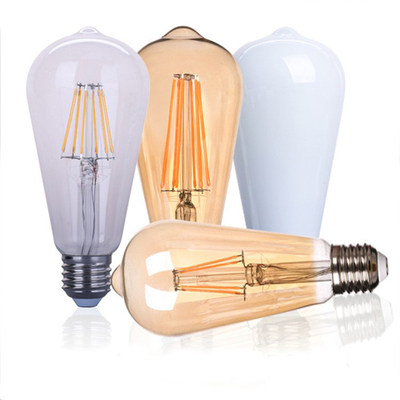 6W Filament LED ST64 Teardrop Bulb E27 Base 3000K Dimmable Vintage Bulb with 110lm/w