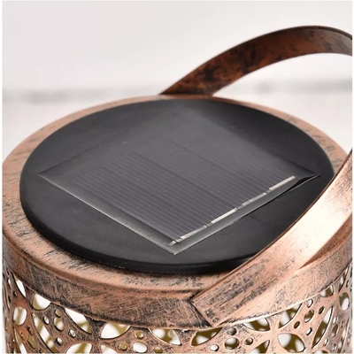 Retro Metal Hanging Solar Lamp Warm White String Lights for Outdoor Garden Decoration