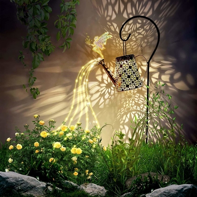 Retro Metal Hanging Solar Lamp Warm White String Lights for Outdoor Garden Decoration