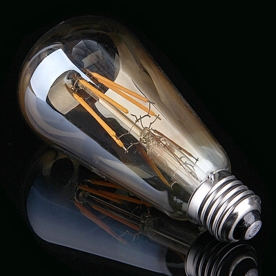 AC Power Supply Vintage Amber Glass ST19 LED Light Bulb Dimmable 40W Replacement Warm Candle Medium Base