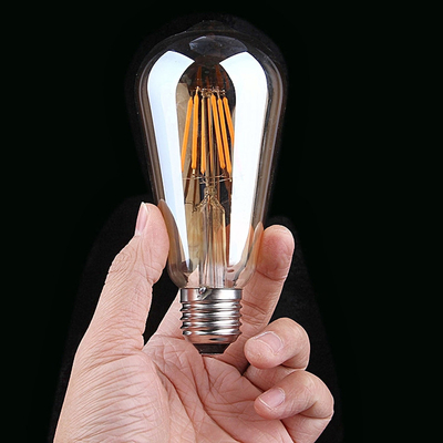 AC Power Supply Vintage Amber Glass ST19 LED Light Bulb Dimmable 40W Replacement Warm Candle Medium Base