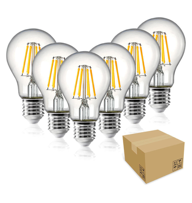 Glass Cover A60 Led Filament Lamp Light E27 Base Type 4w6w8ww Edison Led Light Bulbs