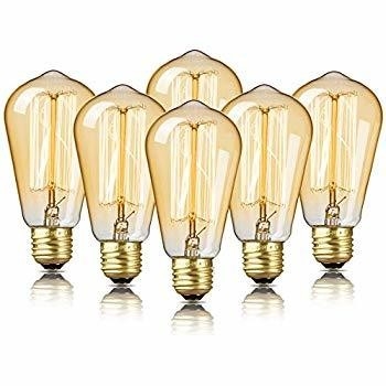 Long Lifetime 6W Dimmable Led Filament Bulb in Amber Warm Yellow Light for E26 Base