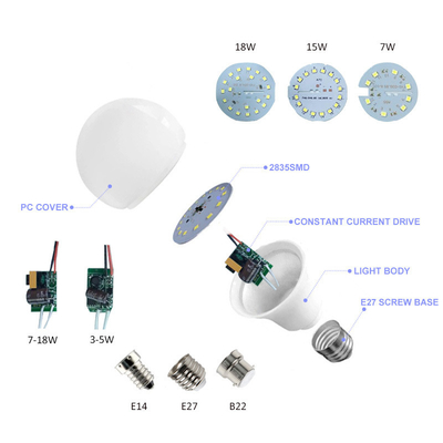 Manufacturers AC 85-265V LED Light Bulb with 20000 Working Hours and 9W 12W Power