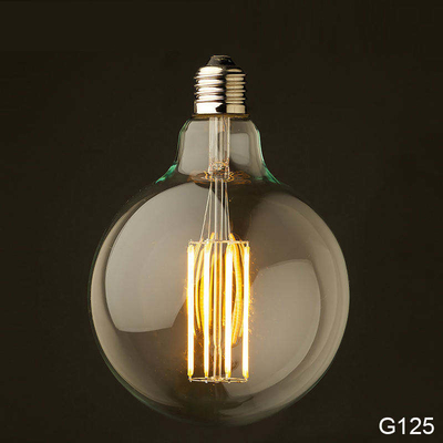 110 lm/w E26 E27 9W G125 G95 LED Filament Bulb with Dimmable Function and Amber Glass