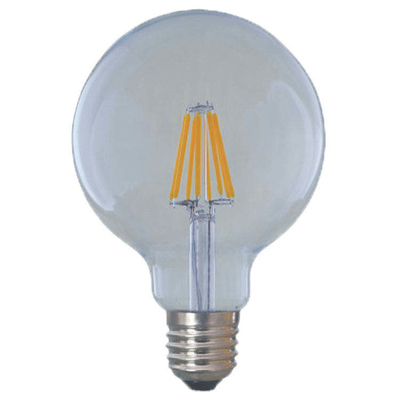 110 lm/w E26 E27 9W G125 G95 LED Filament Bulb with Dimmable Function and Amber Glass