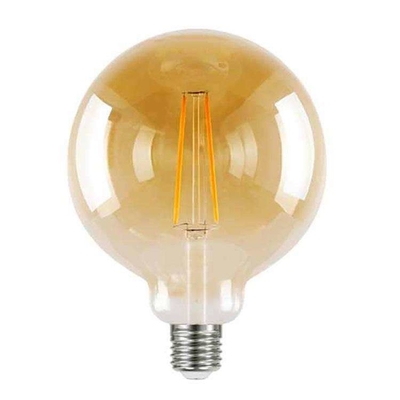110 lm/w E26 E27 9W G125 G95 LED Filament Bulb with Dimmable Function and Amber Glass