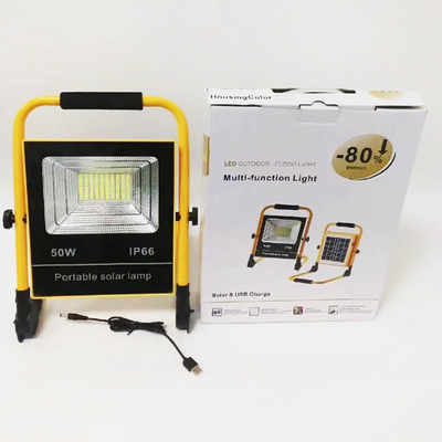 6000K CCT Multifunctional Solar Rechargeable LED Flood Light for Outdoor Work IP65/67