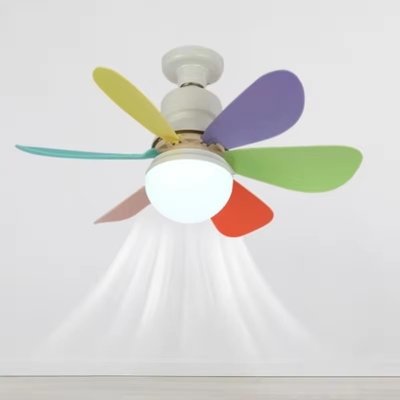 Small Size Flower Fan Light Solar Mini Ceiling Lights With Fan and Support Dimmer Yes